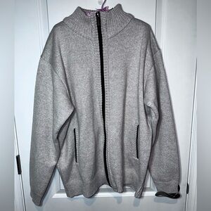 Men's Gray Full-Zip Sweater